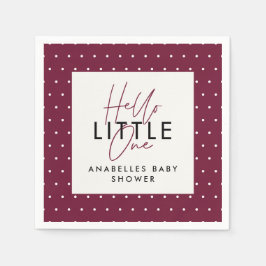 Modern typografi babydusch hej liten en pappersservett