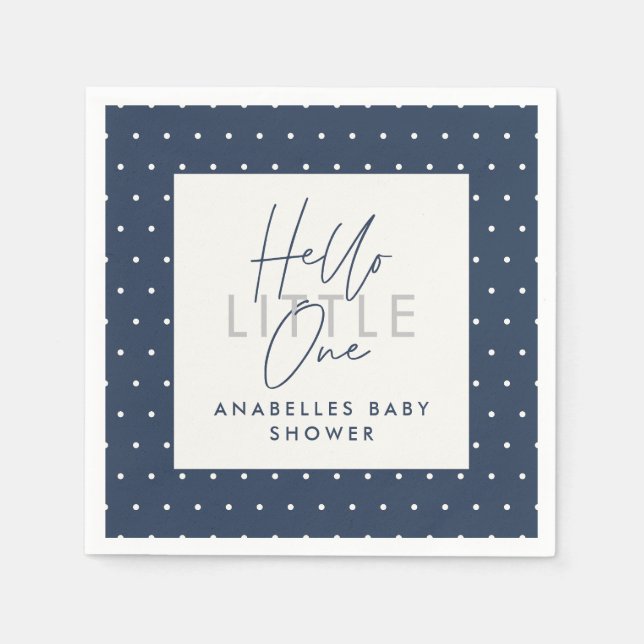 Modern typografi babydusch hej liten en pappersservett (Framsidan)