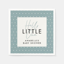 Modern typografi babydusch hej liten en pappersservett
