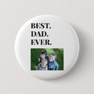 Modern typografi Bästa Pappa någonsin barnfoto Knapp