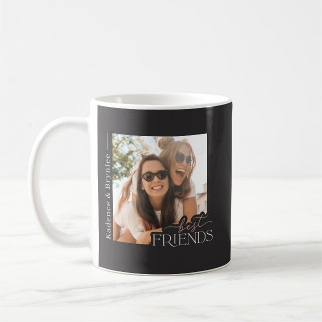 Modern typografi bästa vänners foto kaffemugg (Vänster)