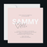 Modern typografi Bat mitzvah<br><div class="desc">Den här moderna inbjudan från bat mitzvah partier innehåller ditt namn som är angivet i ett fet teckensnitt med mitten namn och ett hjärta i trendigets handskrivna skripttypografi över en blek rosa bakgrund. Kortet inbjudan återgår till en kompletterande rosa vattenfärgsbakgrund med en handskriven x- och o-design. Ett enkelt och sött...</div>