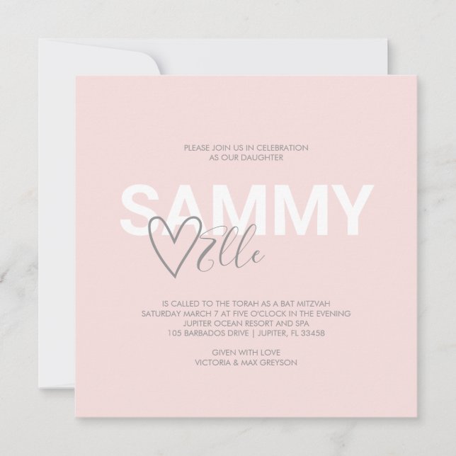 Modern typografi Bat mitzvah (Framsida)