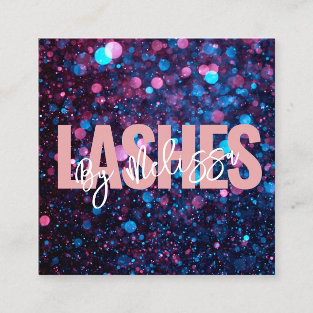 Modern typografi - Beauty Makeup Artist Lash Fyrkantigt Visitkort (Framsida)
