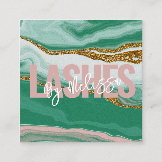 Modern typografi - Beauty Makeup Artist Lash Fyrkantigt Visitkort (Framsida)