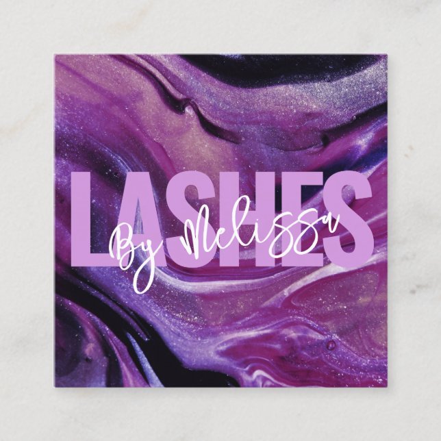 Modern typografi - Beauty Makeup Artist Lash Fyrkantigt Visitkort (Framsida)