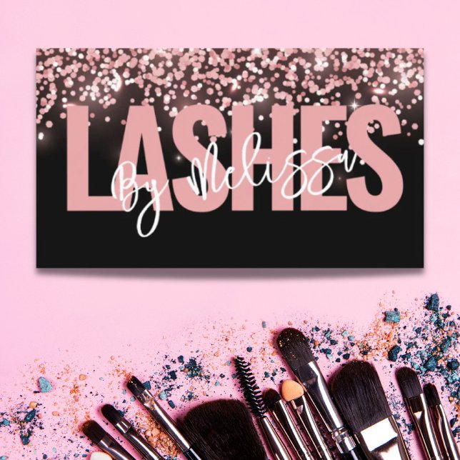 Modern typografi - Beauty Makeup Artist Lash Visitkort (Modern Typography Beauty Makeup Artist Lashes Business Card)
