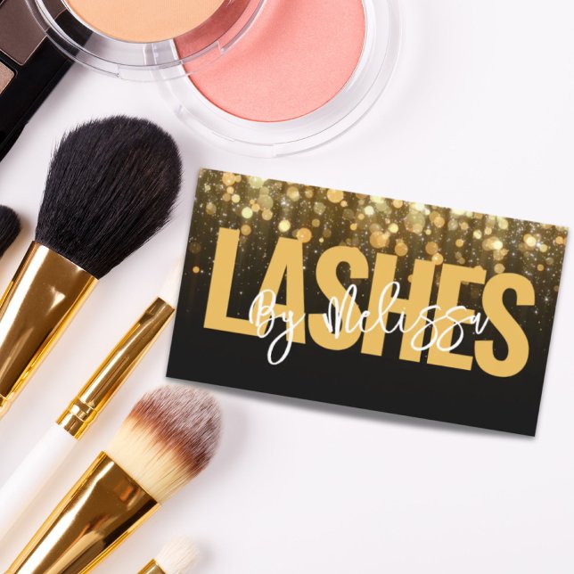 Modern typografi - Beauty Makeup Artist Lash Visitkort (Modern Typography Beauty Makeup Artist Lashes Business Card)
