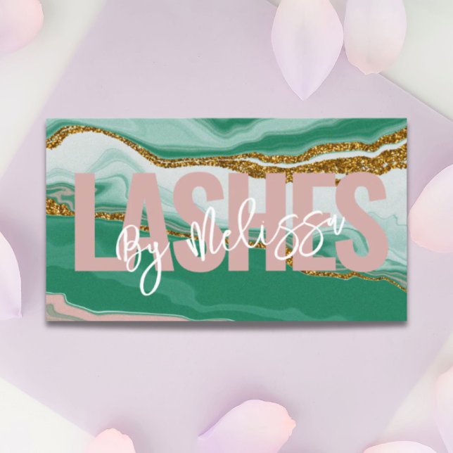 Modern typografi - Beauty Makeup Artist Lash Visitkort (Modern Typography Beauty Makeup Artist Lashes Business Card)