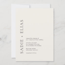 Modern typografi Beige Elegant Bröllop Inbjudningar