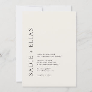 Modern typografi Beige Elegant Bröllop Inbjudningar