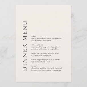 Modern typografi Beige Elegant Bröllop Meny