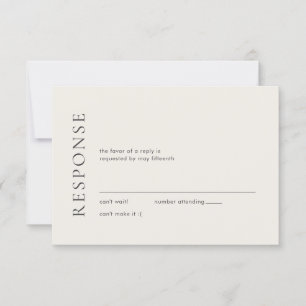 Modern typografi Beige Elegant Bröllop OSA Kort