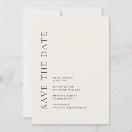 Modern typografi Beige Elegant Bröllop Spara Datumet