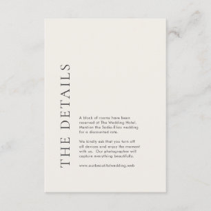 Modern typografi Beige Elegant Bröllop Tilläggskort
