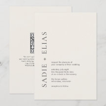 Modern typografi Beige Elegant QR-kod Bröllop