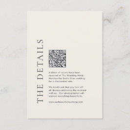 Modern typografi Beige Elegant QR-kod Bröllop Tilläggskort