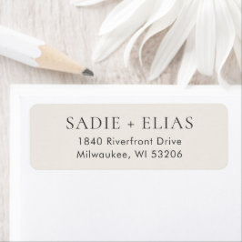Modern typografi Beige Elegant Returadress Etikett