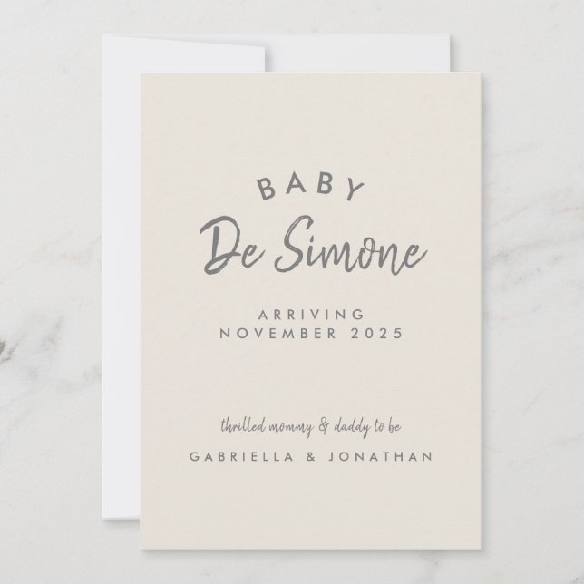 Modern typografi Beige graviditet Meddelande (Framsida)