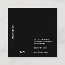 Modern typografi Black&White kvadrerar visitkorten