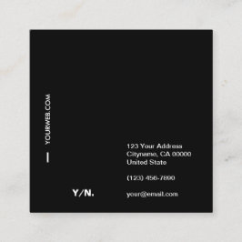 Modern typografi Black&White kvadrerar visitkorten Fyrkantigt Visitkort