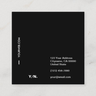 Modern typografi Black&White kvadrerar visitkorten Fyrkantigt Visitkort