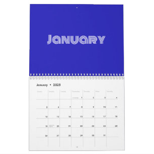 Modern typografi Blue Kalender