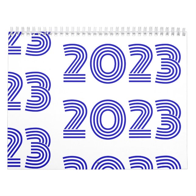 Modern typografi Blue White Kalender (Omslag)