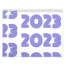 Modern typografi Blue White Kalender