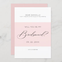 Modern typografi Bridesmaid minimalistic inbjudan