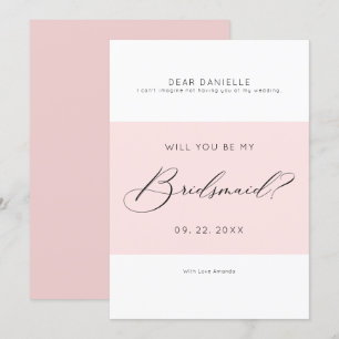 Modern typografi Bridesmaid minimalistic inbjudan