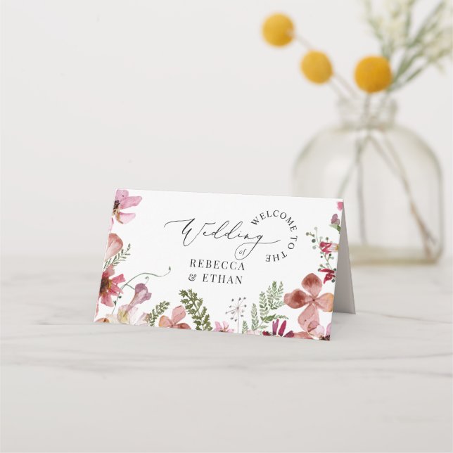 Modern typografi Bröllop-monteringskort Placeringskort (Baksida)