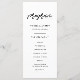 Modern typografi bröllop program