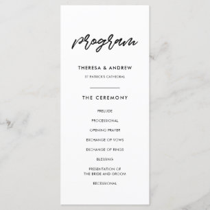 Modern typografi bröllop program
