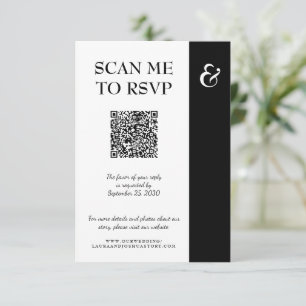 Modern typografi bröllop QR CODE OSA Kort
