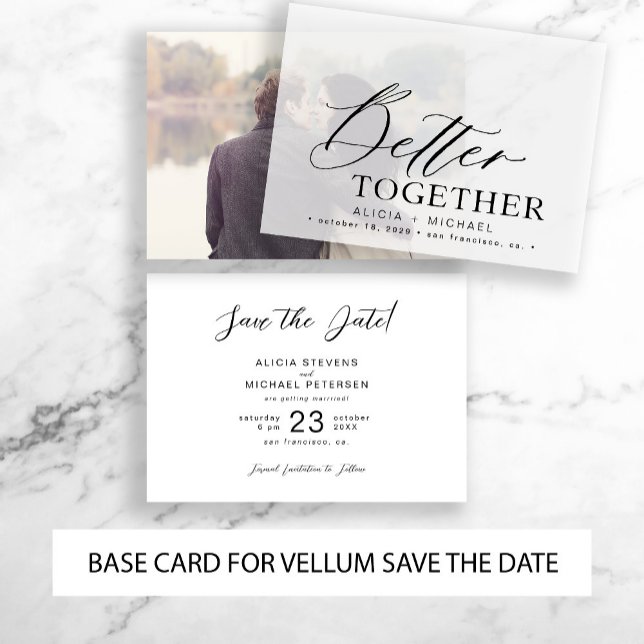 Modern typografi bröllop spara datum BASE-KORT Datumet (Pair this card with a vellum overlay save the date)