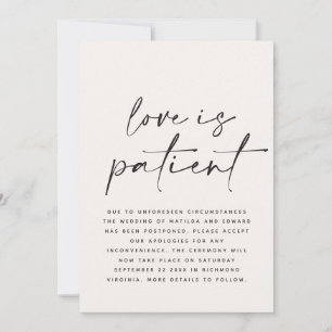 Modern typografi bröllop uppskjutet spara datum datumet