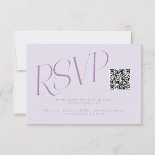 Modern typografi Bröllops QR-kod Lila OSA Kort