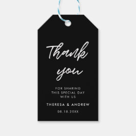 Modern typografi - bröllopsförmån presentetikett