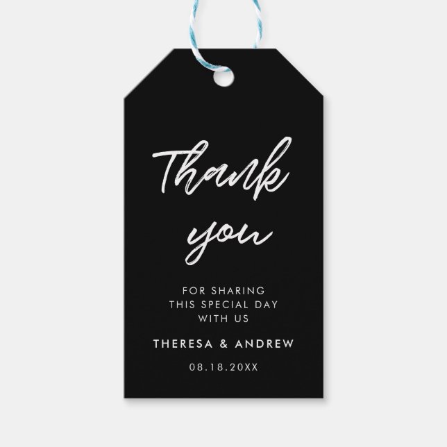 Modern typografi - bröllopsförmån presentetikett (Framsidan)