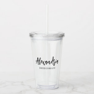 Modern typografi brudtjejsgåva anpassad bröllop take away mugg