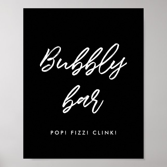 Modern typografi Bubly pub bröllop Poster (Framsidan)