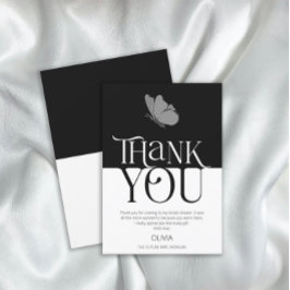 Modern Typografi Butterfly BridalShower-Tack Kort