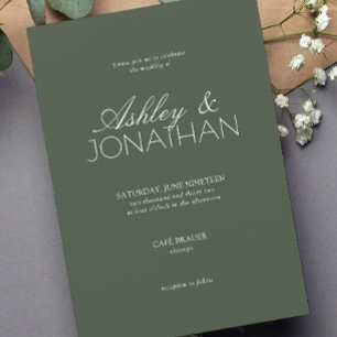 Modern typografi - centrala Bröllop Inbjudningar