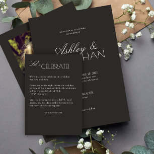 Modern typografi - centrala Bröllop Tilläggskort