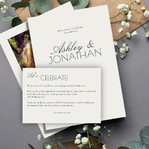 Modern typografi - centrala Bröllop Tilläggskort