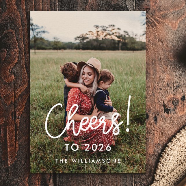 Modern typografi Cheers till 2022 års nyårskonto Julkort (Skapare uppladdad)