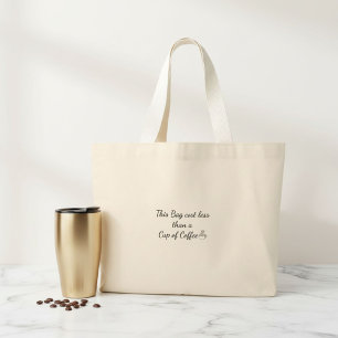Modern typografi citat stor shoppingbag jumbo tygkasse