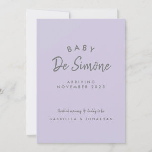 Modern typografi dammig lila graviditet meddelande