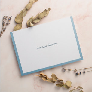 Modern typografi - Dusty Blue Gräns Stationery Anteckningskort